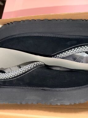 UGG Black Slip-On Clog Mules with Contrasting Stitch Trim size 10 women’s